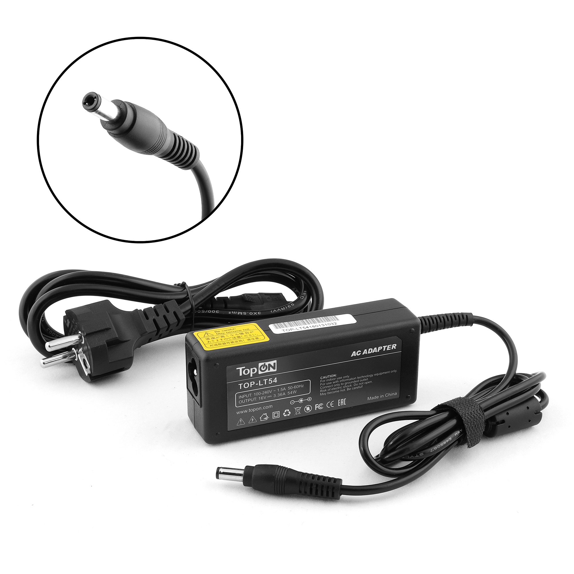 

Адаптер питания TopON для IBM Lenovo ThinkPad A20, A30, T20, T40, R51 Series. 16V 3.36A (5.5x2.5mm) 54W (TOP-LT54), TOP-LT54