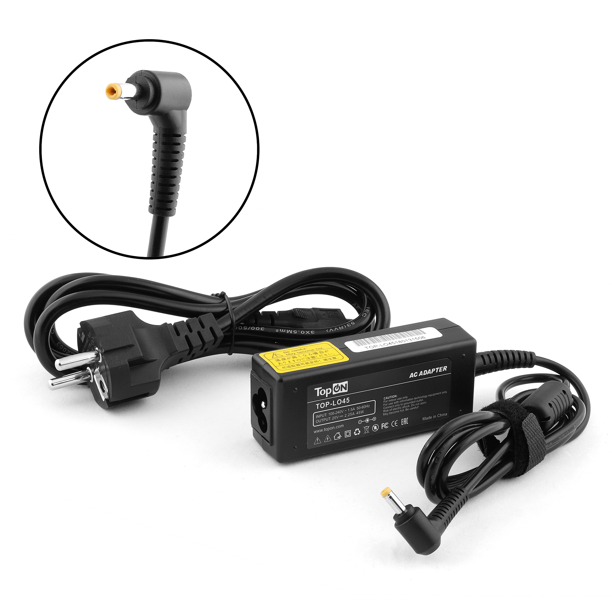 

Адаптер питания TopON для Acer/Asus/HP/Sony (4.8х1.7 mm) (TOP-L045), TOP-L045