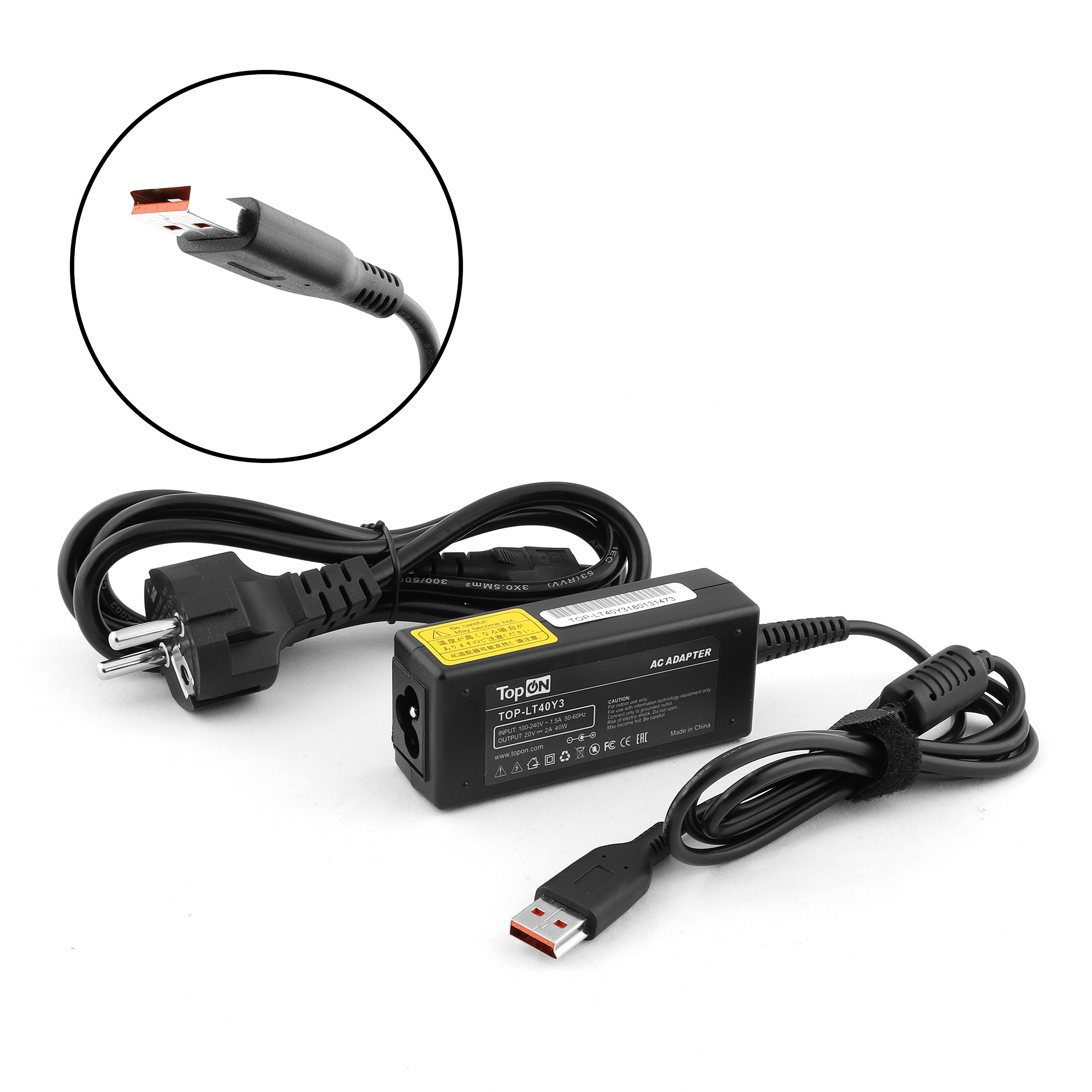 

Адаптер питания TopON для Lenovo Yoga 3 Pro, IdeaPad Miix 2, Miix 700 Series. 20V 2A (Power USB) 40W (TOP-LT40Y3), TOP-LT40Y3