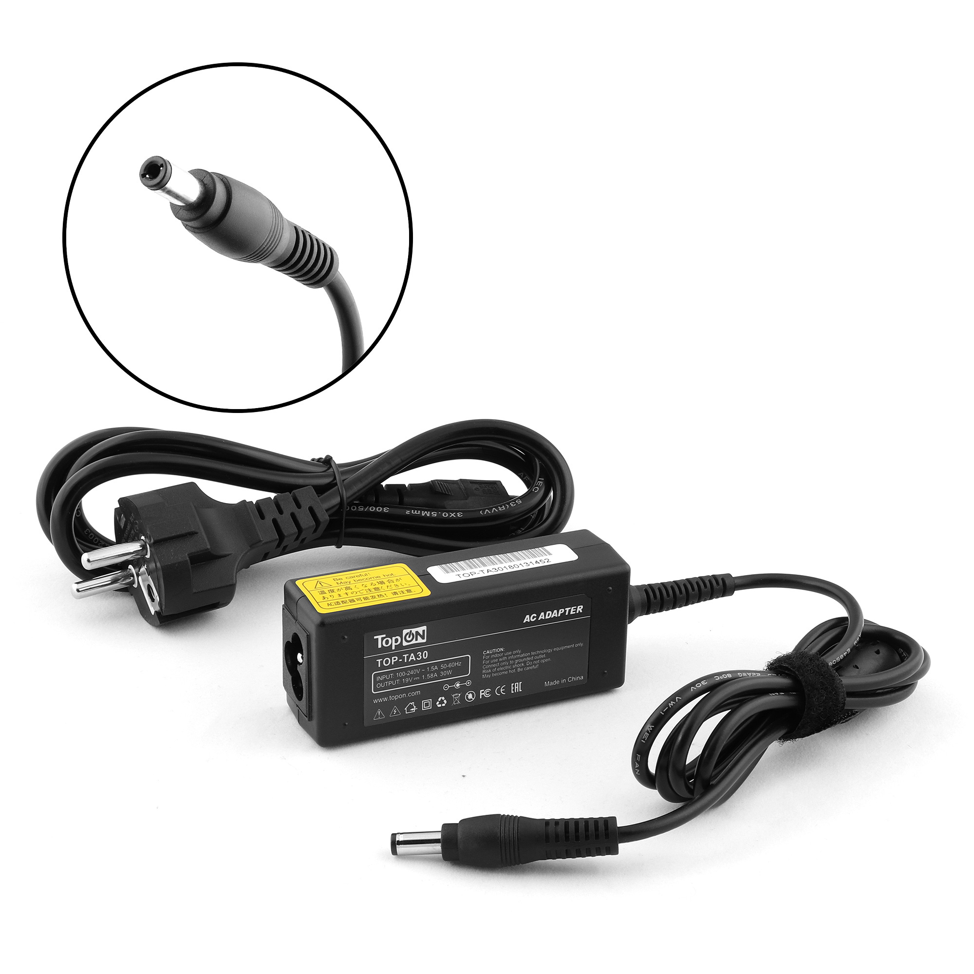 

Адаптер питания TopON для Toshiba N300, UX Series. 19V 1.58A (5.5x2.5 mm) 30W (TOP-TA30), TOP-TA30