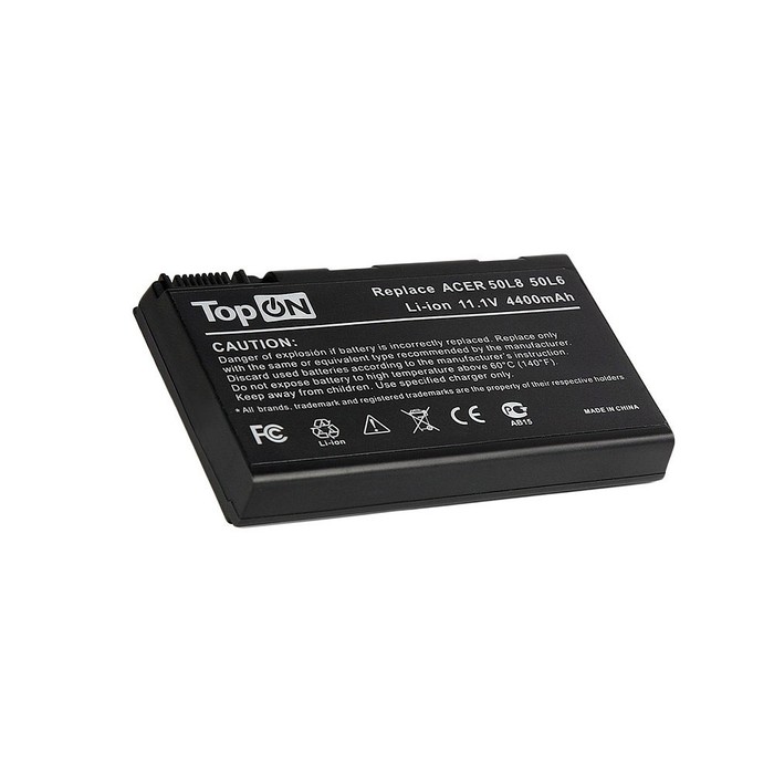 

Аккумуляторная батарея TopON для Acer Aspire 3690/5110/5680, TravelMate 2490/3900/4200 11.1V 4400mAh (TOP-50L6), Черный, TOP-50L6
