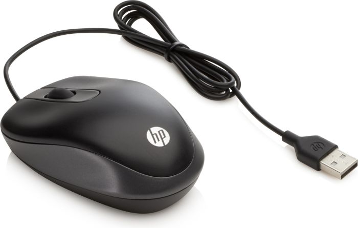 

Мышь проводная HP Travel, оптическая светодиодная, USB, черный (G1K28AA), Travel