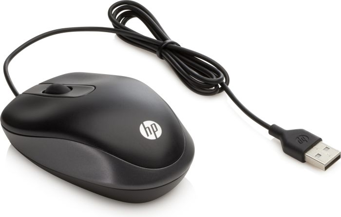 Мышь проводная HP Travel оптическая светодиодная USB черный G1K28AA 640₽