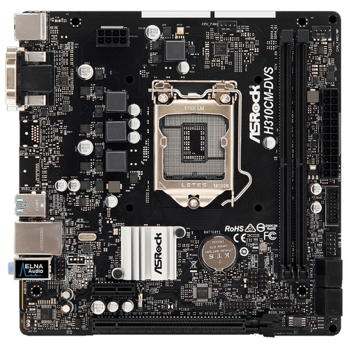 Материнская плата ASRock H310CM-DVS, Socket1151v2, Intel H310, mATX