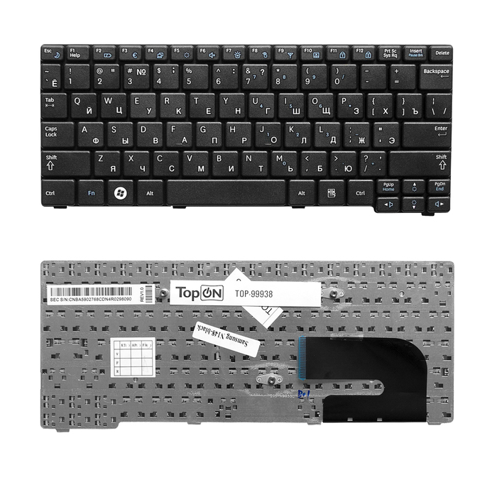 

Клавиатура TopON для Samsung N140, N144, N145, N148, N150,NB20, NB30 Series, черная (TOP-99938), TOP-99938
