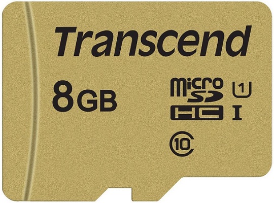 

Карта памяти 8Gb microSDHC Transcend Class 10 UHS-I U1 + адаптер (TS8GUSD500S), TS8GUSD500S