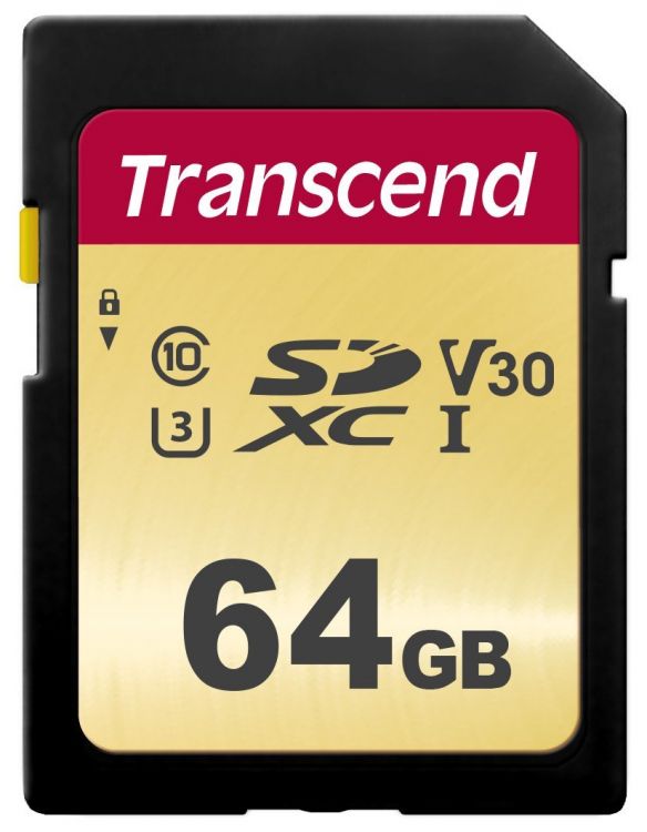 Карта памяти SDXC Transcend, 64Gb, Class 10