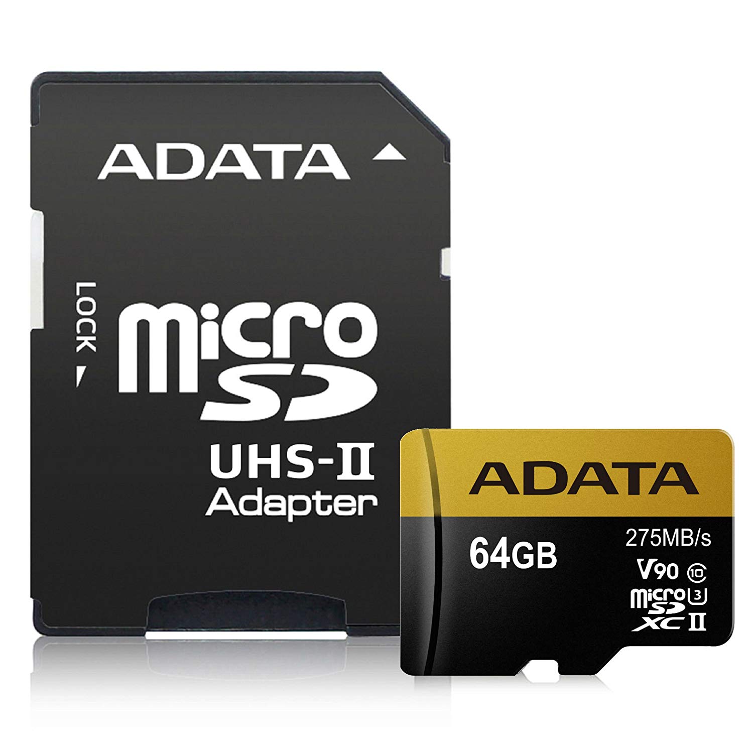 

Карта памяти 64Gb microSDXC ADATA Premier ONE Class 10 UHS-II U3 + адаптер, AUSDX64GUII3CL10-CA1