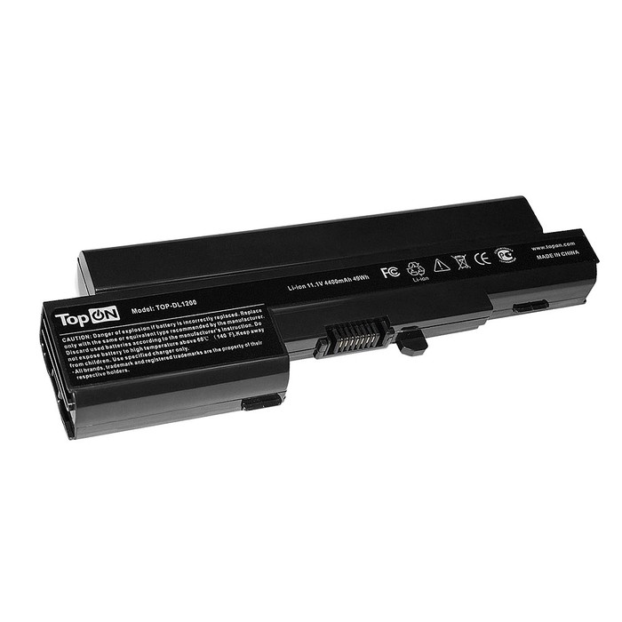 Аккумуляторная батарея TopON для Dell Vostro 1200, Compal JFT00 Series. 11.1V 4400mAh 49Wh. (TOP-DL1200)