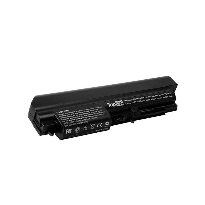 

Аккумуляторная батарея TopON для IBM для Lenovo ThinkPad T60/R61e/R61i/T61p/R400/T400, 10.8V 4400mAh, PN:41U3198/43R2499/42T4530/42T4548/42T5264/42T4645 (TOP-R61i), Черный, TOP-R61i