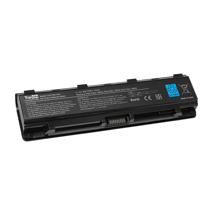 Аккумуляторная батарея TopON для Toshiba C40/C45/C50, Satellite C50T/C70, Pro C70/C75 Series, 11.1V 4400mAh, PN: PA5109U-1BRS, (TOP-PA5109U)