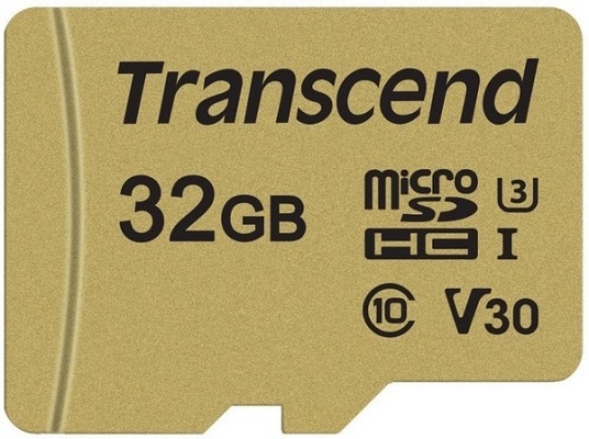 

Карта памяти 32Gb microSDHC Transcend Class 10 UHS-I U3 + адаптер, TS32GUSD500S