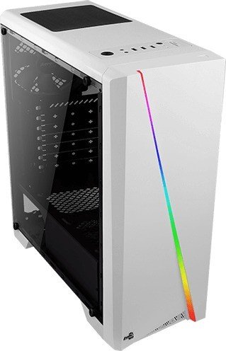 Корпус AeroCool Cylon, ATX, Midi-Tower, USB 3.0, RGB подсветка, белый, без БП (4713105950229)