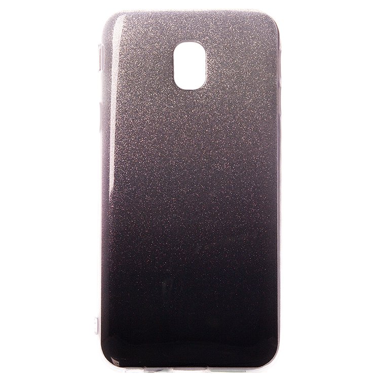 

Чехол-накладка Glamour для смартфона Samsung SM-J330 Galaxy J3 2017, силикон, черный/серебристый