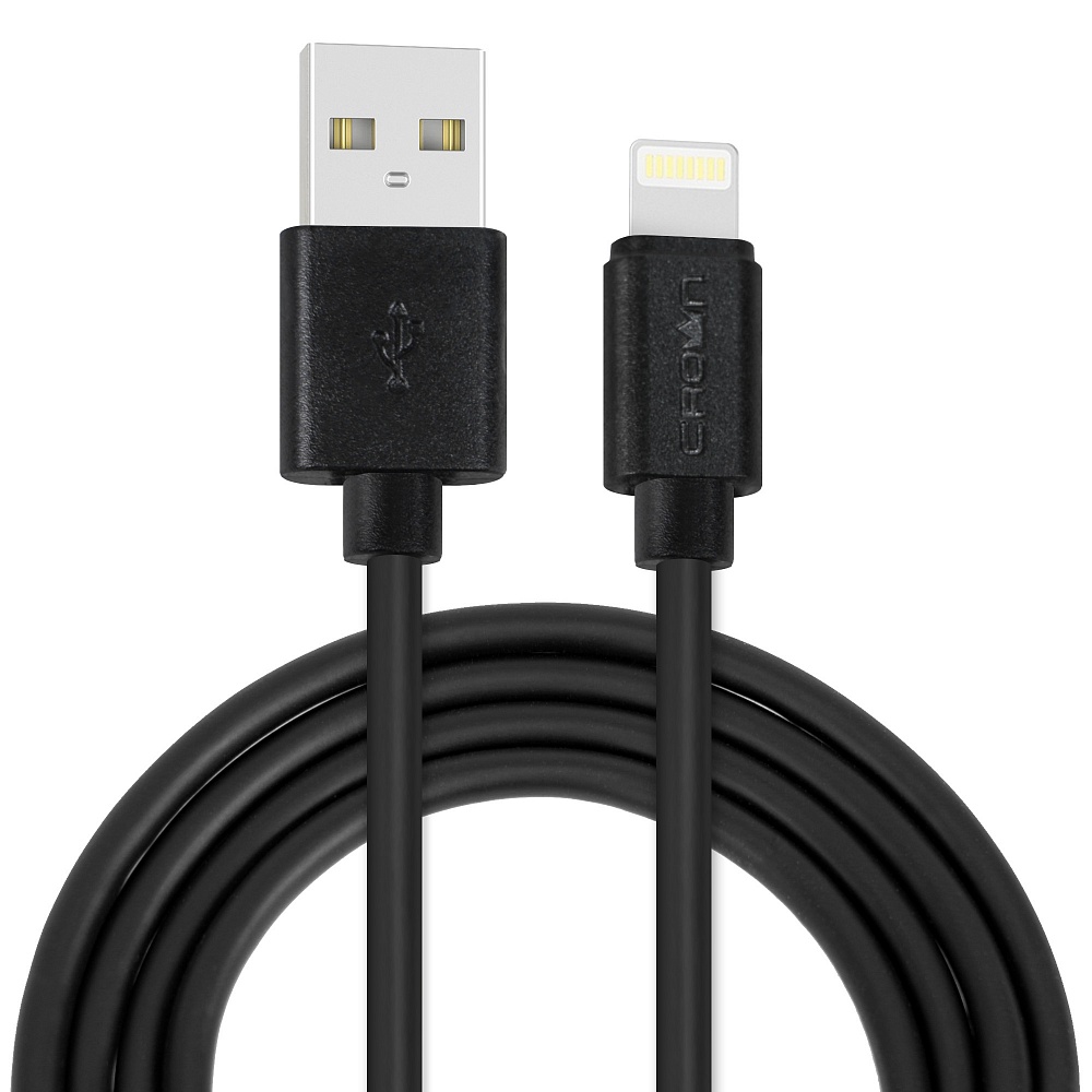 

Кабель USB2.0-Lightning(8-pin), Crown, 1m, черный, в оплетке ПВХ, коннекторы ПВХ, 2A (CMCU-1012L)
