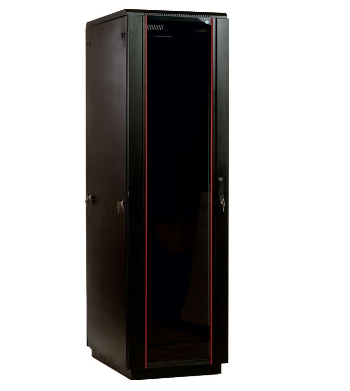 Шкаф телекоммуникационный напольный 47U 600x800 мм, стекло, черный, разборный (3 места), ЦМО ШТК-М ШТК-М-47.6.8-1ААА-9005 (30144549001)