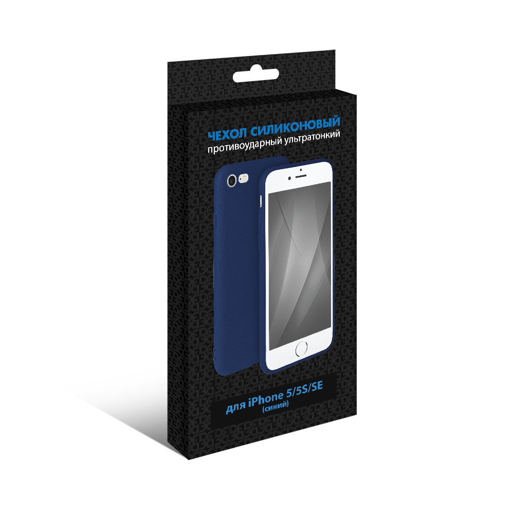 

Чехол DF супертонкий для смартфона Apple iPhone 5/5s/SE, силикон, синий (iColorCase-03)