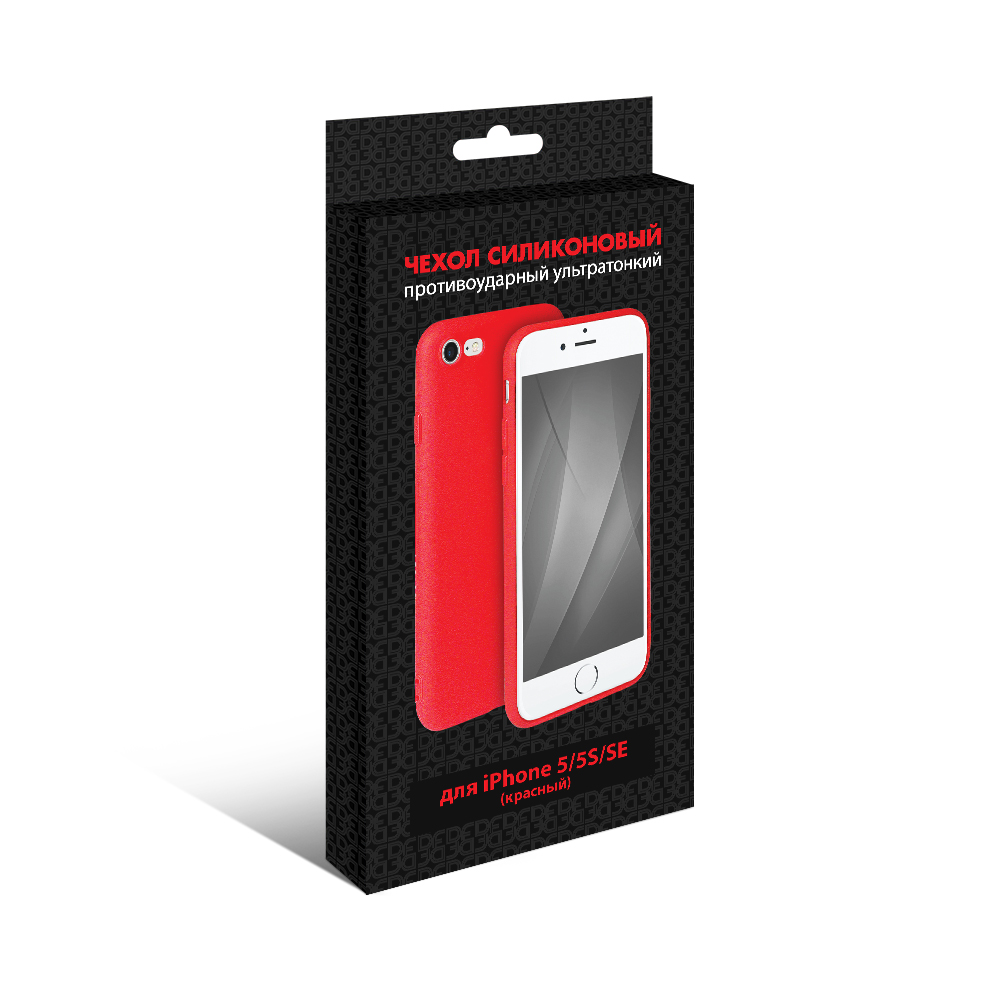 

Чехол DF супертонкий для смартфона Apple iPhone 5/5s/SE, силикон, красный (iColorCase-03)