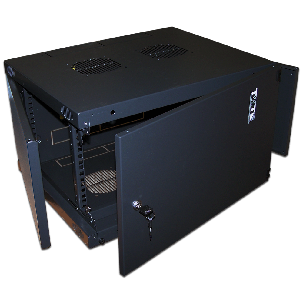 Шкаф телекоммуникационный настенный 9U 550x450 мм, металл, черный, разборный, TWT Next TWT-CBWNM-9U-6x4-BK