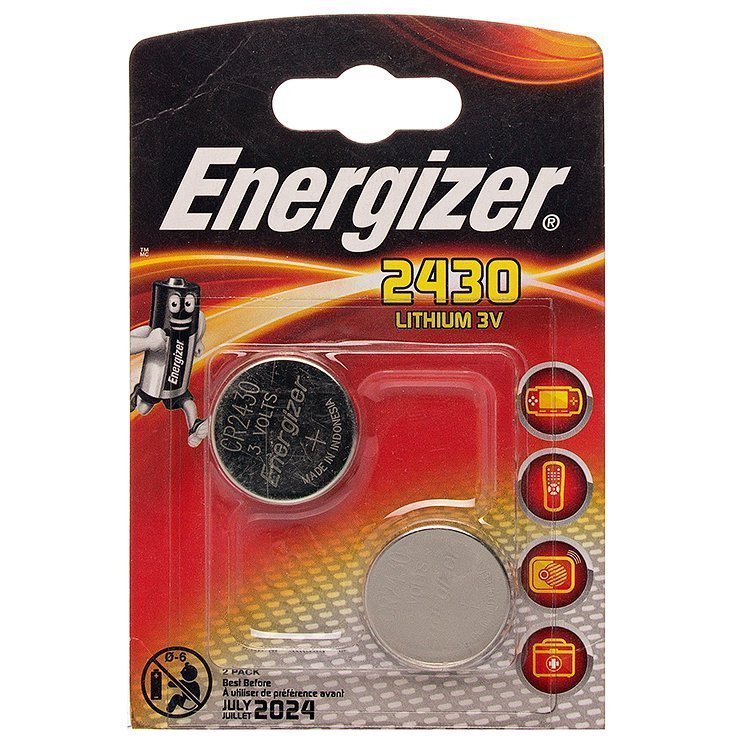 

Батарея Energizer CR2430, 3V, 2шт. (CR2430-2BL)