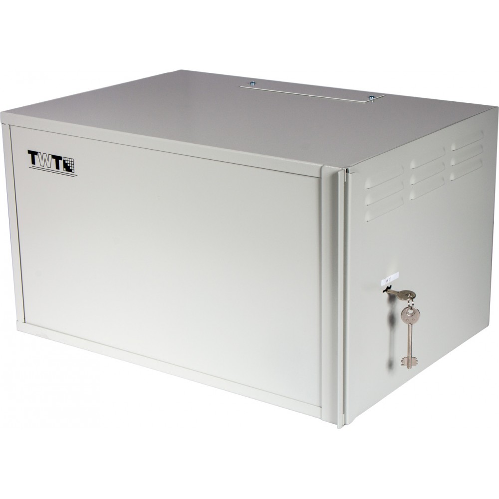Шкаф настенный 6U 600x400 мм, металл, серый, антивандальный, в сборе, TWT TWT-CBWSF-6U-6x4-GY