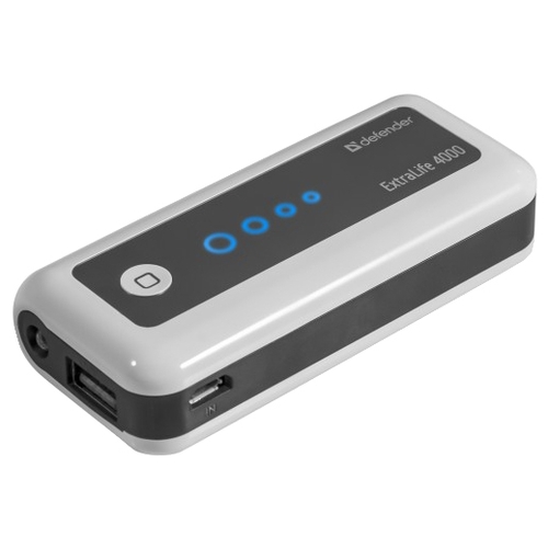 

Портативный аккумулятор (Powerbank) Defender ExtraLife 4000, 4000mAh, 1xUSB, 1A, серый (83619), ExtraLife 4000