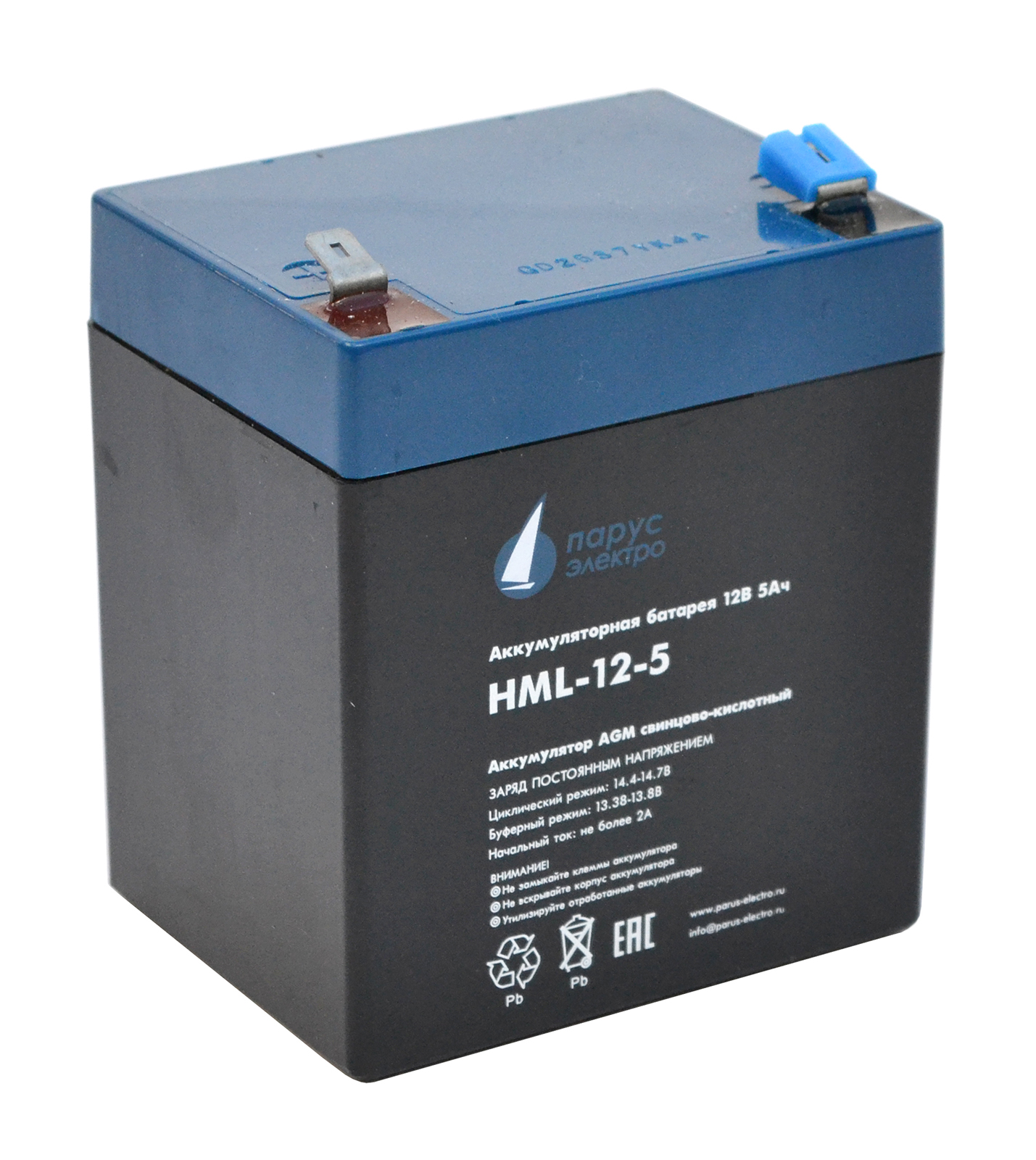 Аккумуляторная батарея для ИБП Парус электро HML-12-5, 12V, 5Ah