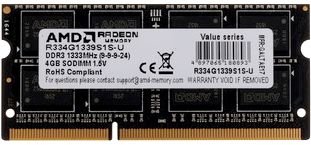 Память DDR3 SODIMM 4Gb, 1333MHz AMD (R334G1339S1S-U)