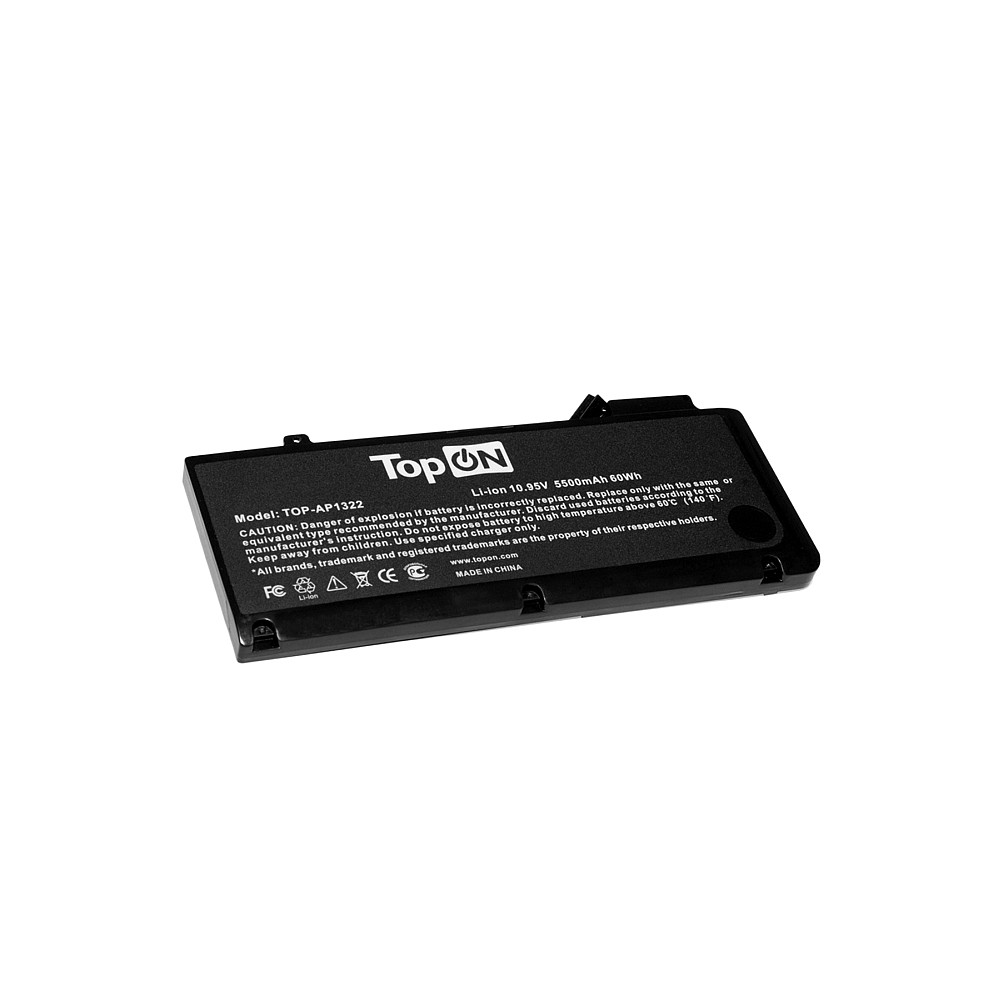 

Аккумуляторная батарея TopON для Apple MacBook Pro 13.3", 10.95V 5800mAh 60Wh, PN:A1322/A1278 (TOP-AP1322), Серебристый, TOP-AP1322