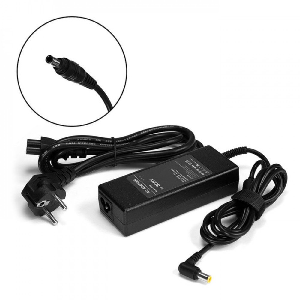 

Адаптер питания для Sony Vaio VGN-SZ, VGN-FZ, CR, FS, FE, FJ, S3, S4, S5, Series. 19.5V 4.7A (6.0x4.4 mm) 90W (SY06), SY06
