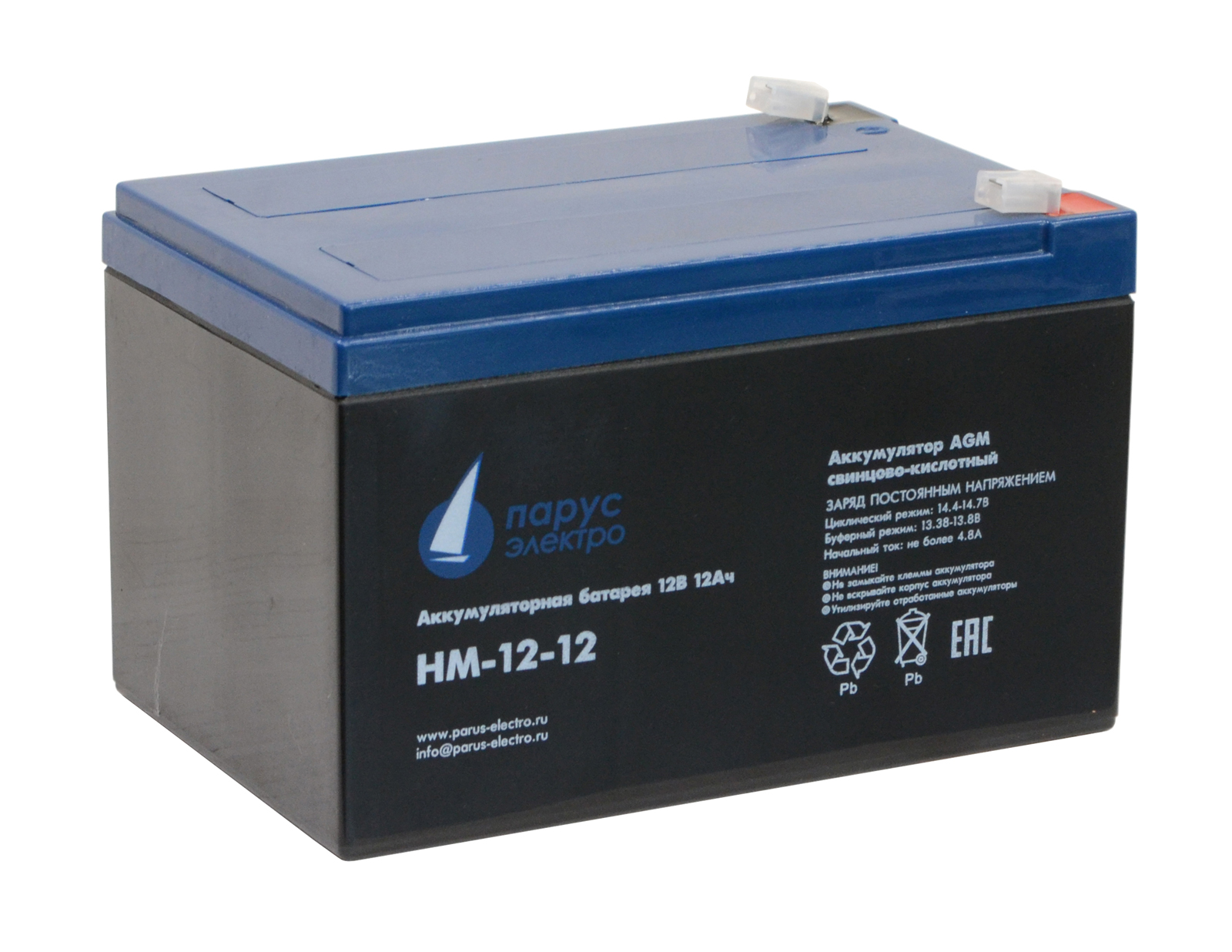 

Аккумуляторная батарея для ИБП Парус электро HM-12-12, 12V, 12Ah (HM-12-12), Черный, HM-12-12