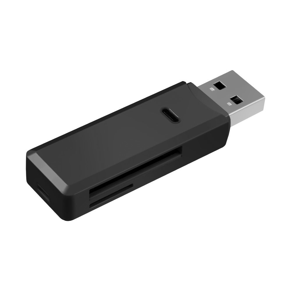 Картридер Ginzzu внешний, SD/microSD, USB 3.0, черный (GR-311B)