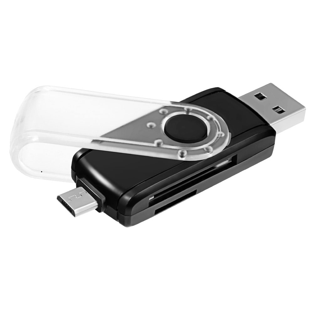 

Картридер внешний Ginzzu GR-589UB, SD/microSD, USB 3.0 + OTG microUSB, черный, GR-589UB