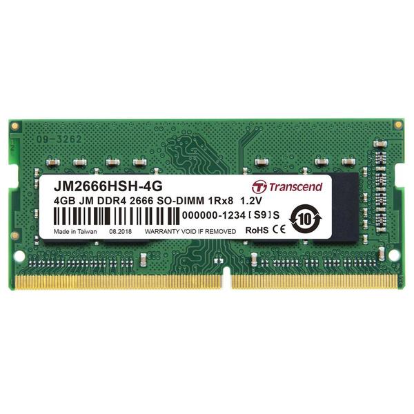 

Память DDR4 SODIMM 4Gb, 2666MHz, CL19, 1.2 В, Transcend, JetRam (JM2666HSH-4G), JM2666HSH-4G