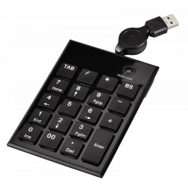 Клавиатура проводная Hama Keypad, мембранная, USB, черный (H-50448)
