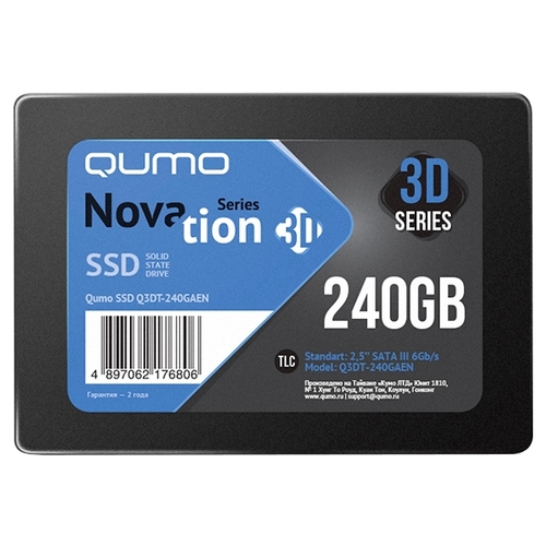 

Твердотельный накопитель (SSD) Qumo 240Gb Novation, 2.5", SATA3 (Q3DT-240GAEN)