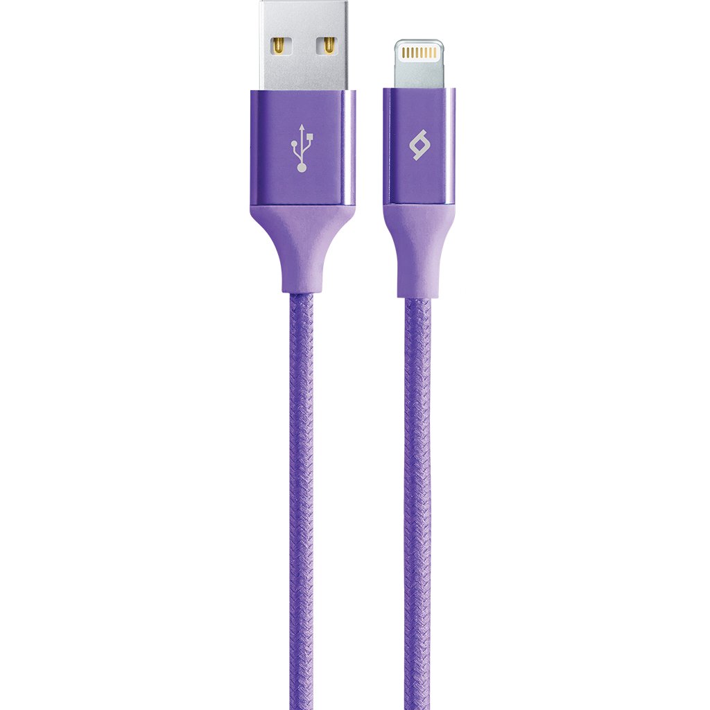 

Кабель Lightning 8pin-USB, TTEC, 1.2m, фиолетовый, Нейлоновая оплетка кабеля (2DK16MR)