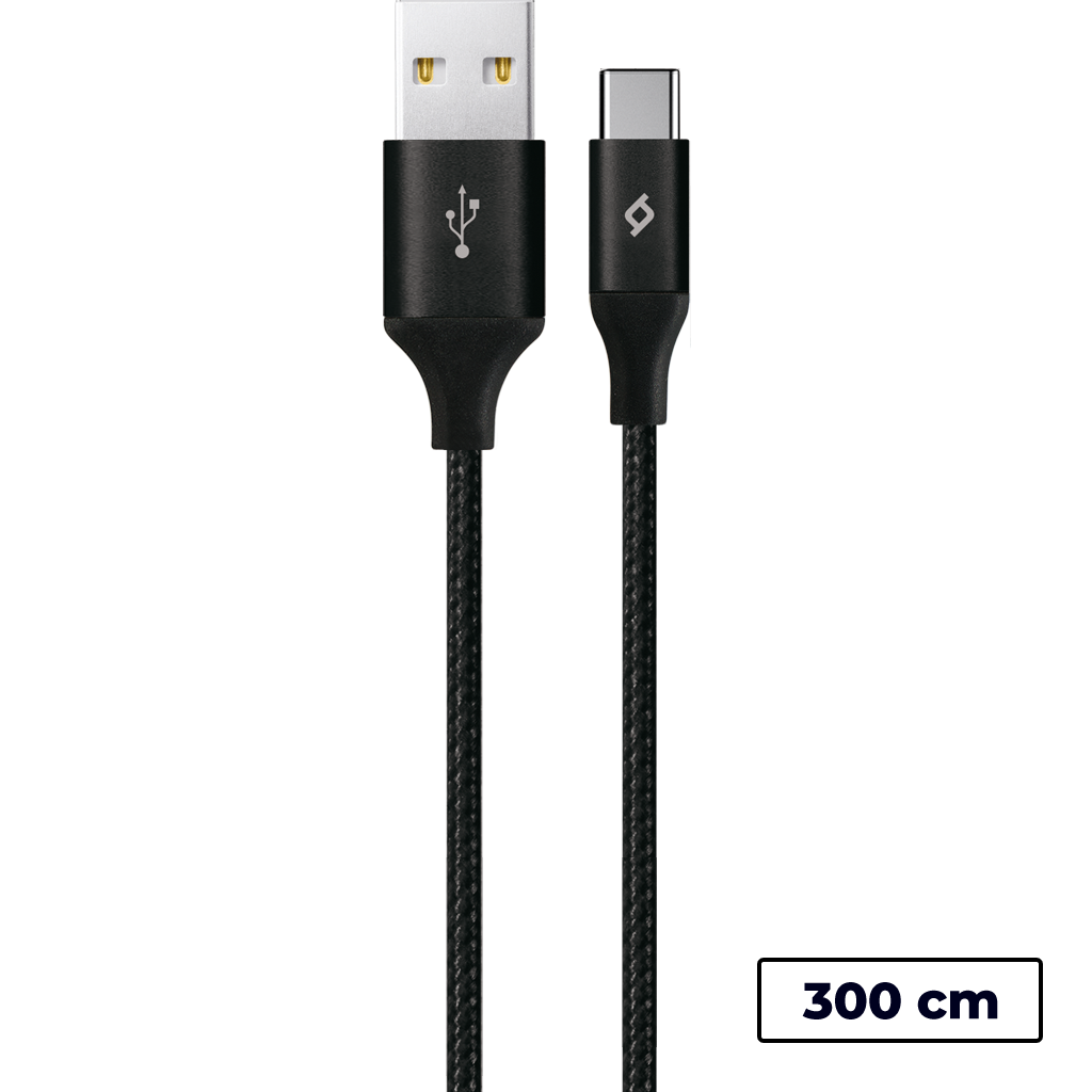 

Кабель Type-C-USB, TTEC, Нейлоновая оплетка кабеля, 3м, черный (2DK24S)