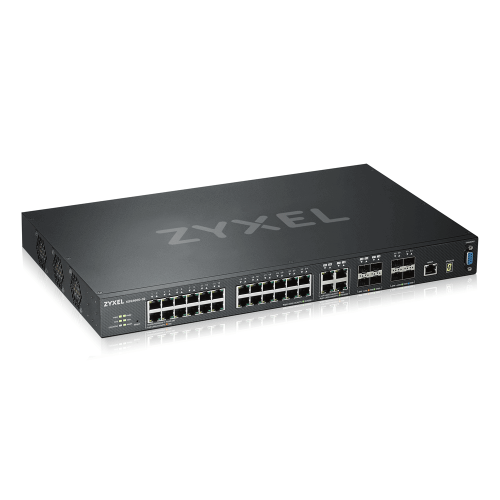 

Коммутатор ZYXEL XGS4600-32, управляемый, кол-во портов: 24x1 Гбит/с, кол-во SFP/uplink: 4x10 Гбит/с, установка в стойку (XGS4600-32-ZZ0102F), XGS4600-32