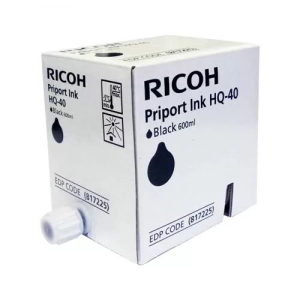 Чернила Ricoh HQ40, 5 шт. x 600 мл, черный, оригинальные для Ricoh Ricoh Priport JP4500/DX4542/4545/DD4450 (817225)