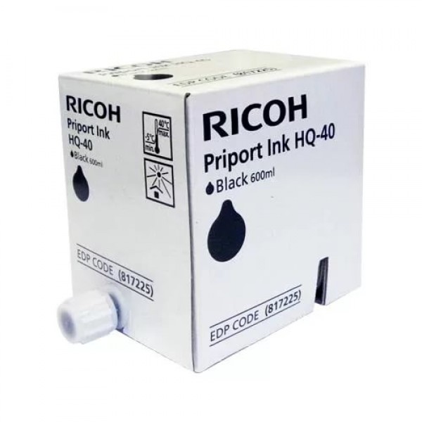 

Чернила Ricoh HQ40, 5 шт. x 600 мл, черный, оригинальные для Ricoh Ricoh Priport JP4500/DX4542/4545/DD4450 (817225), HQ40