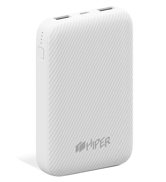 

Портативный аккумулятор (Powerbank) HIPER SPX10000, 10000mAh, 2xUSB, 3A, Type-C, QC, PD, белый, SPX10000