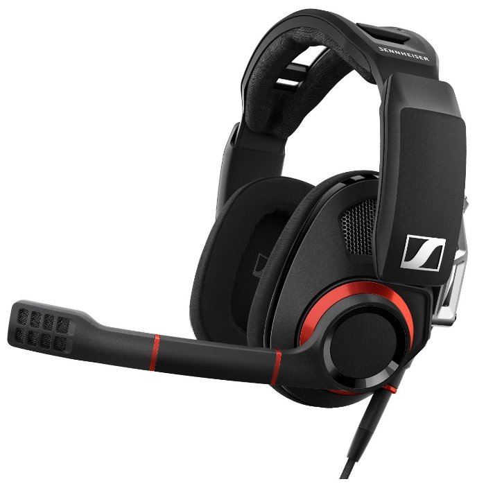 

Гарнитура Sennheiser GSP 500, 2 x jack 3.5 мм, черный/красный, GSP 500