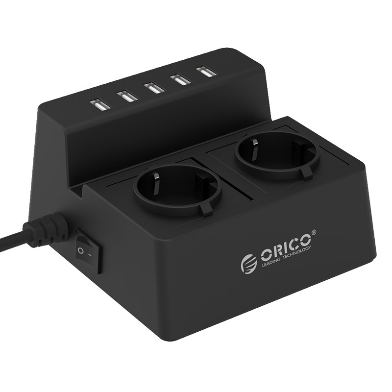 

Сетевой фильтр Orico ODC-2A5U-BK, 2-розетки, 5xUSB, 1.4м, черный (ODC-2A5U-BK), ODC-2A5U-BK