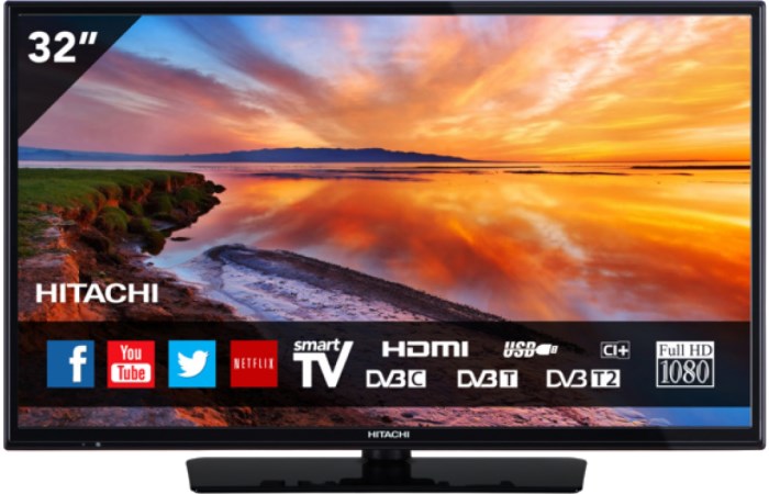 Телевизор 32" Hitachi 32HB4T62 H, FullHD, 1920x1080