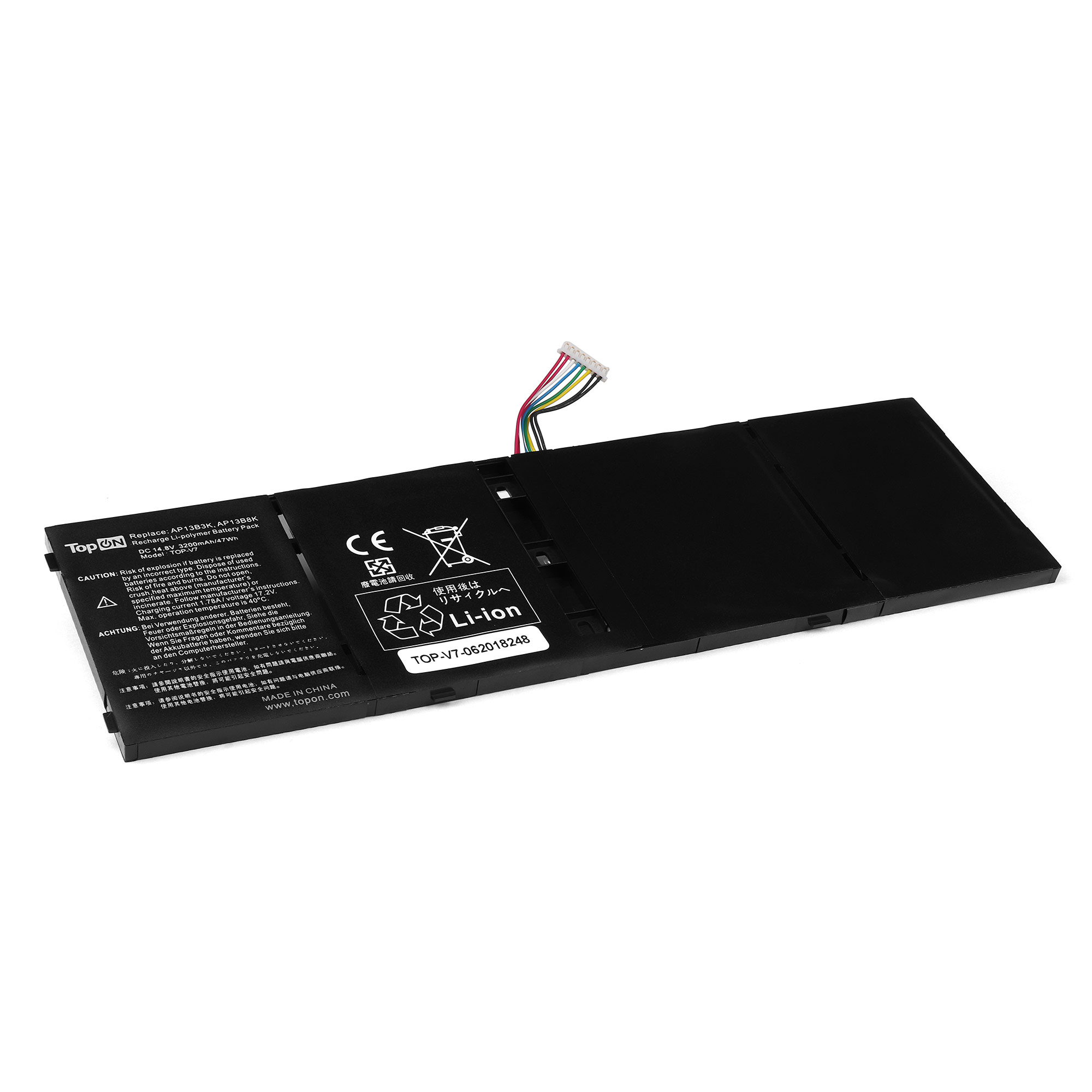 Аккумуляторная батарея TopON для Acer Aspire V5-552, V7-481, V7-581, R7-571, M5-583 Series. 14.8V 3200mAh 47Wh (TOP-V7)