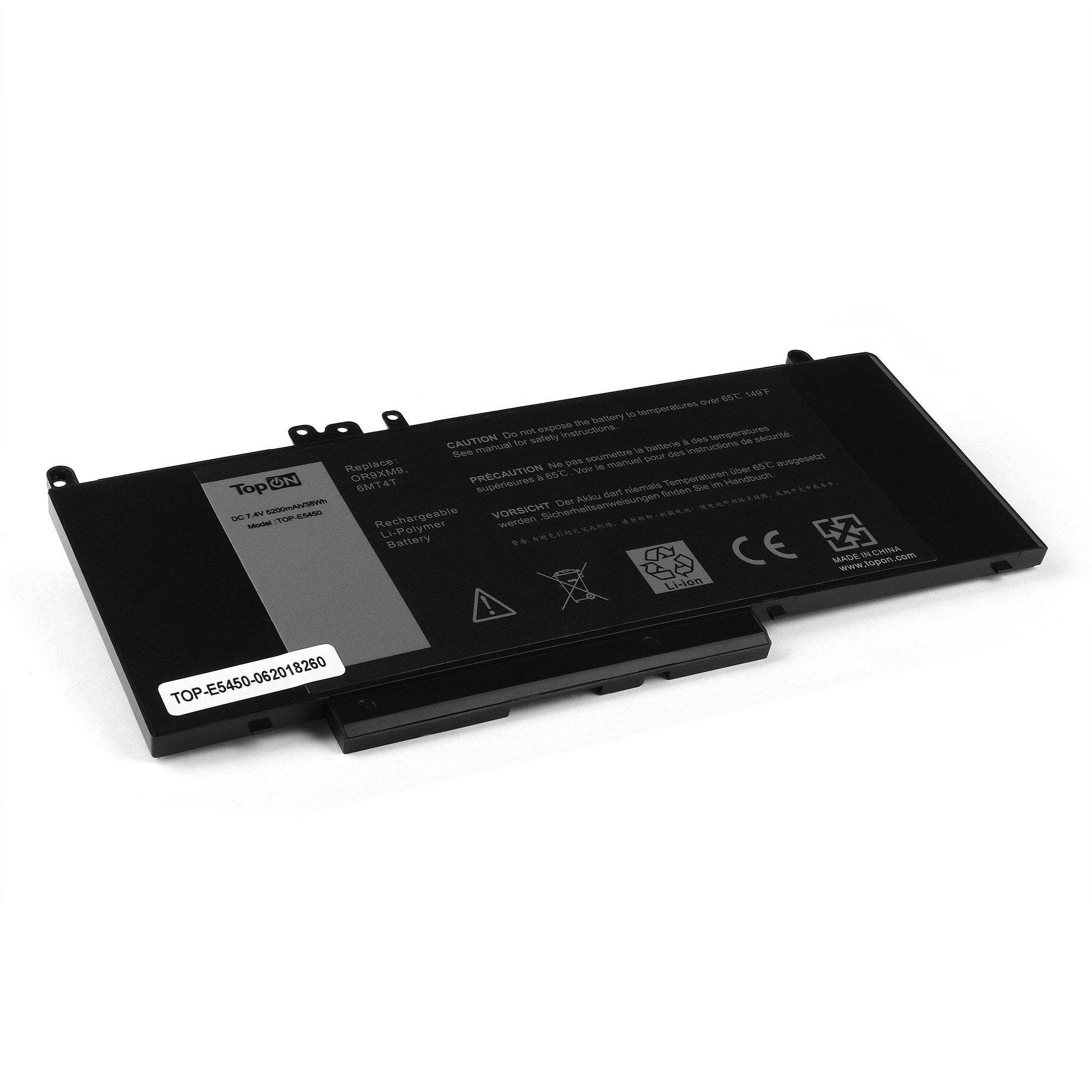 

Аккумуляторная батарея TopON для Dell Latitude E5450, E5550, 14 5000, 15 5000 Series. 7.4V 5200mAh 38Wh (TOP-E5450)