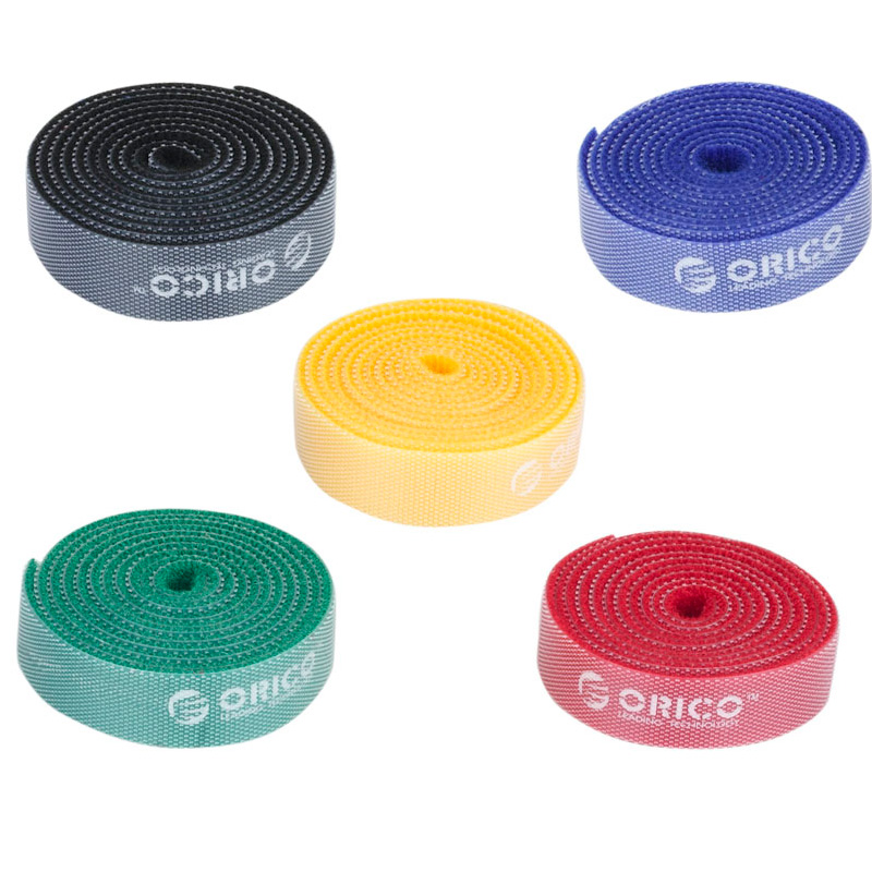 Стяжка-липучка Orico, 1000мм x 1.5см, чёрный, красный, синий, жёлтый, зелёный (CBT-5S-MC)