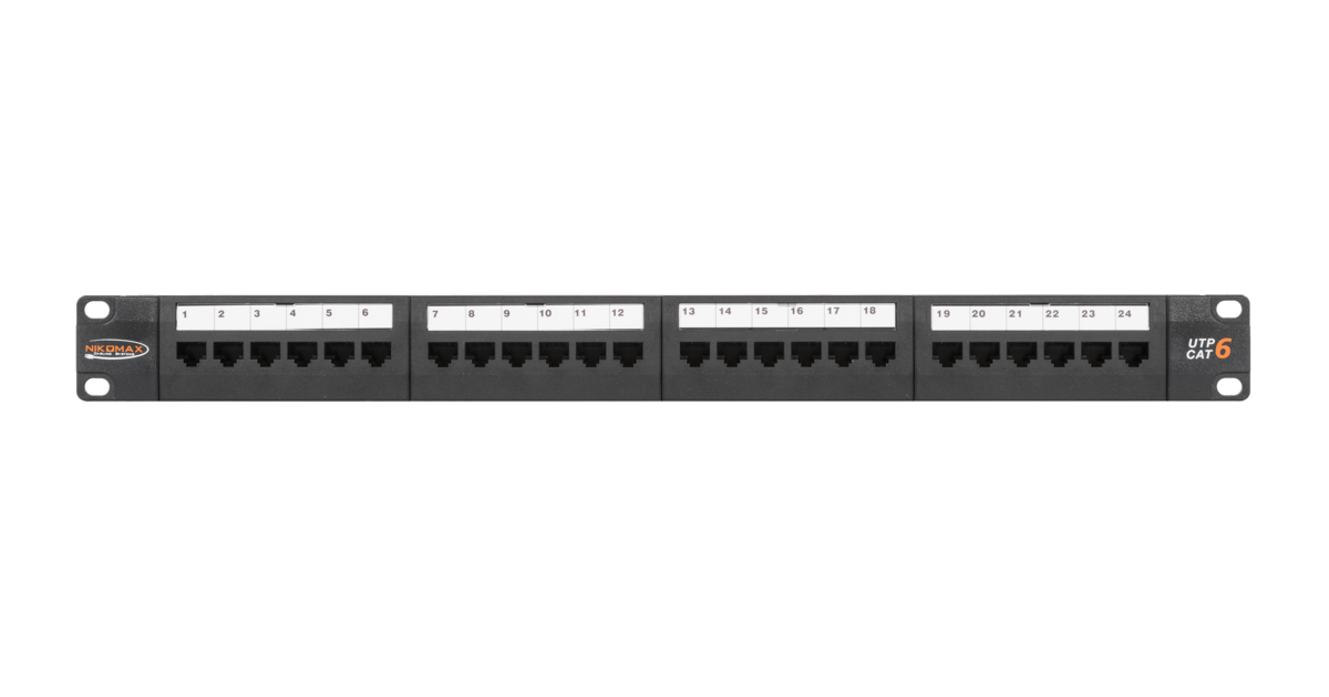 

Патч-панель в шкаф 19" 1U, порты: 24 x RJ-45 кат. 6, органайзер, черный, NMC-RP24UE2-AN-1U-BK, NIKOMAX, NMC-RP24UE2-AN-1U-BK