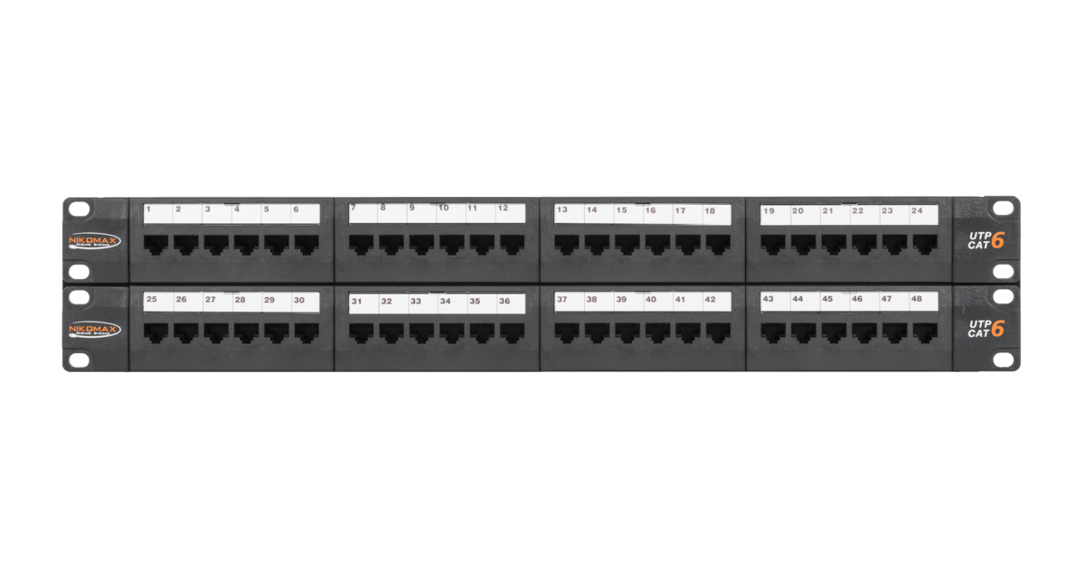 

Патч-панель в шкаф 19" 2U, порты: 48 x RJ-45 кат. 6, органайзер, черный, NMC-RP48UE2-2U-BK, NIKOMAX, NMC-RP48UE2-2U-BK